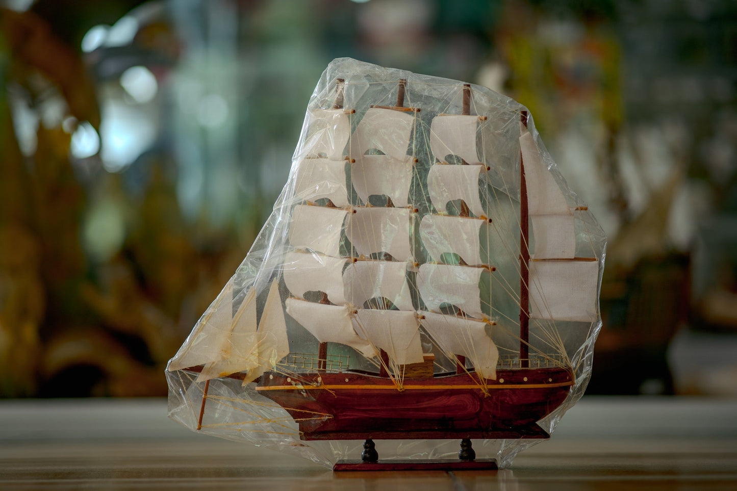 Classic Timber Sailboat Model