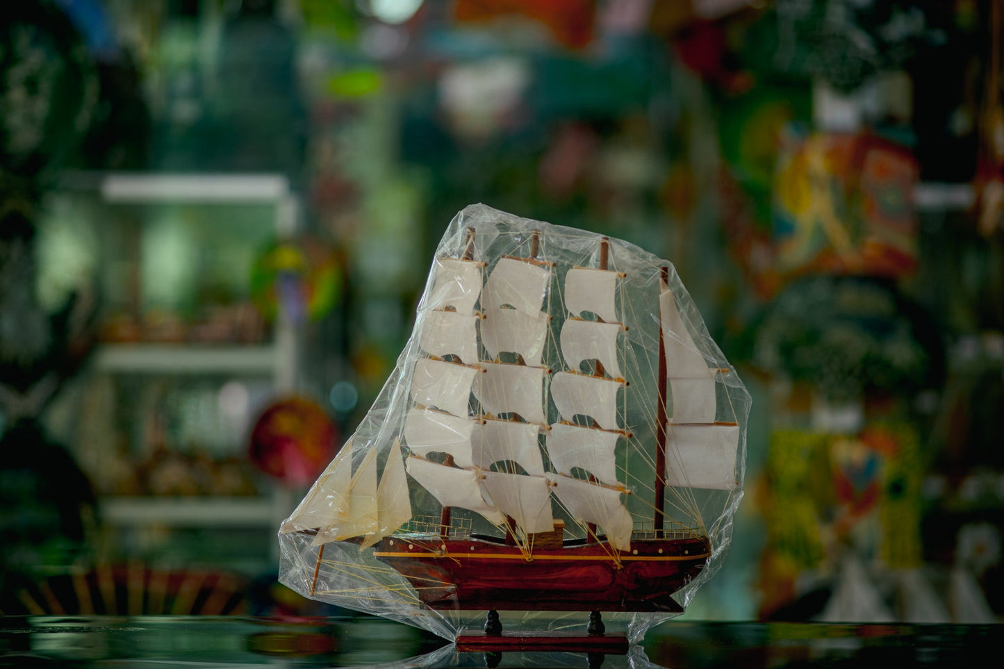 Classic Timber Sailboat Model