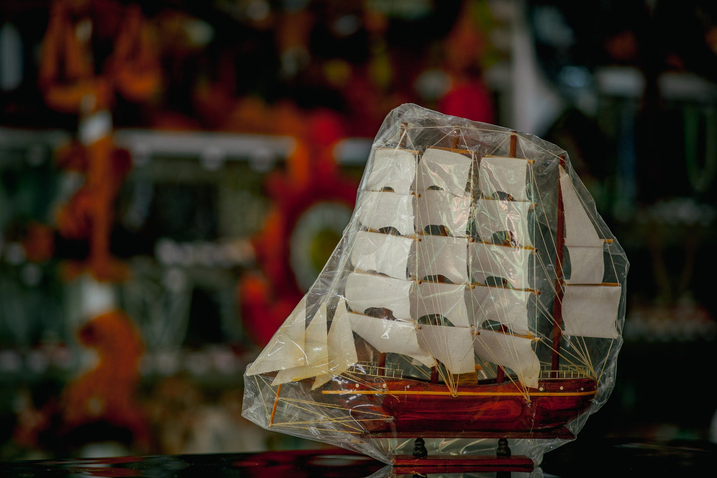 Classic Timber Sailboat Model