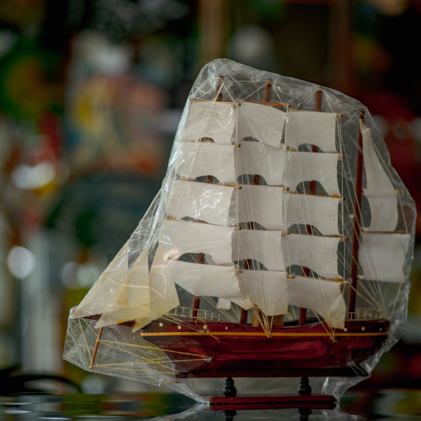 Classic Timber Sailboat Model