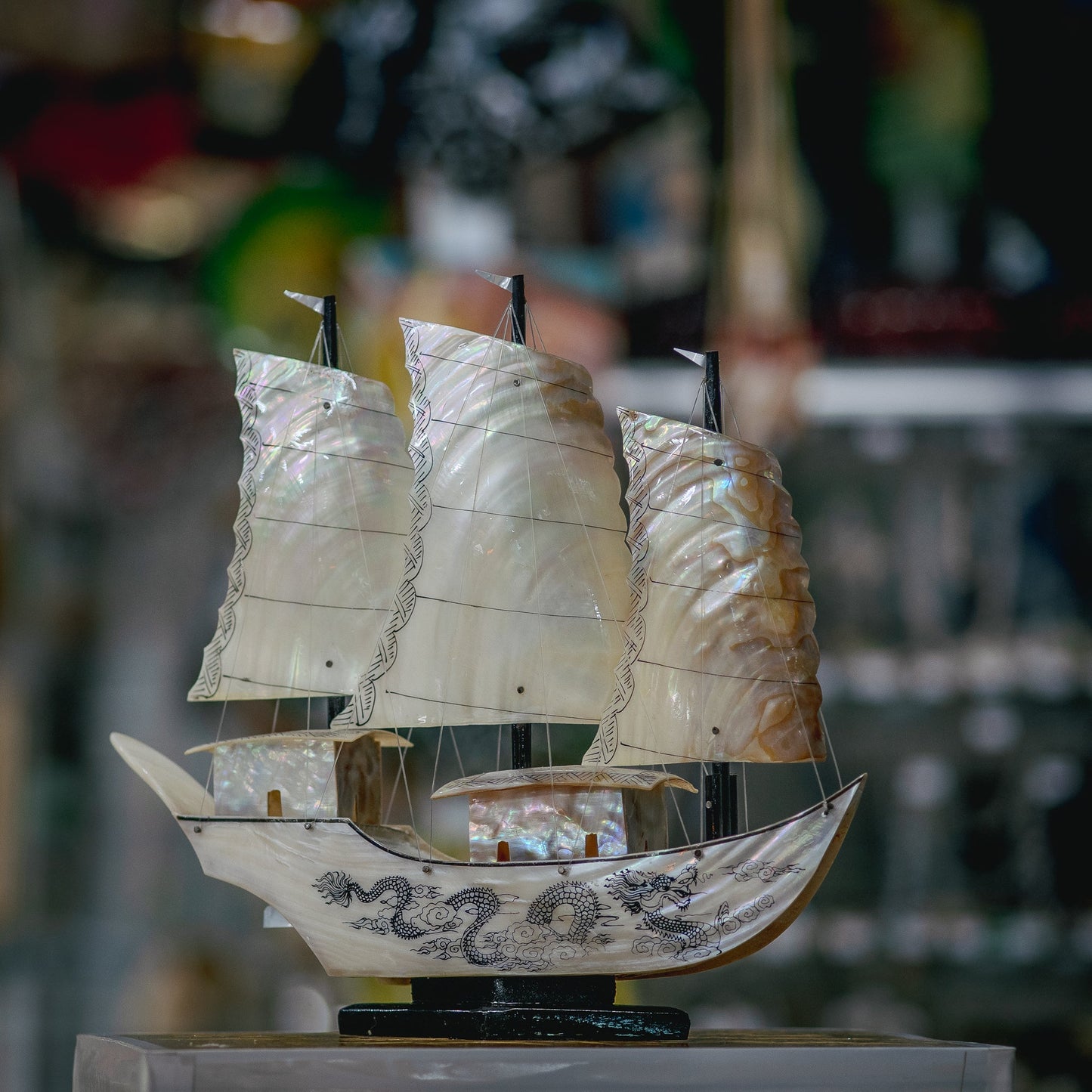 Lustrous Pearl Sailboat Miniature