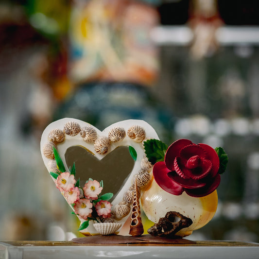 Heart-Shaped Seashell Vanity Mirror