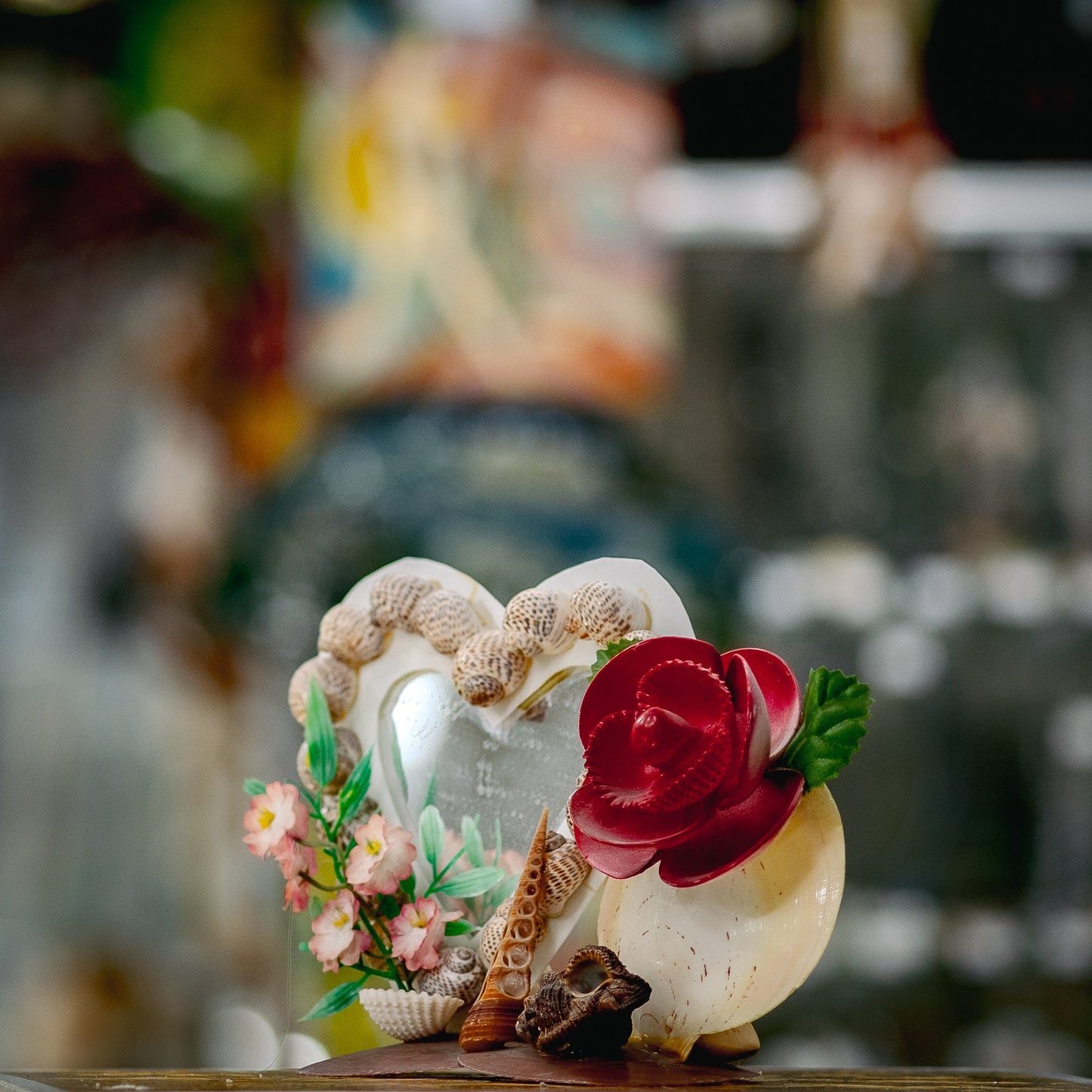 Heart-Shaped Seashell Vanity Mirror